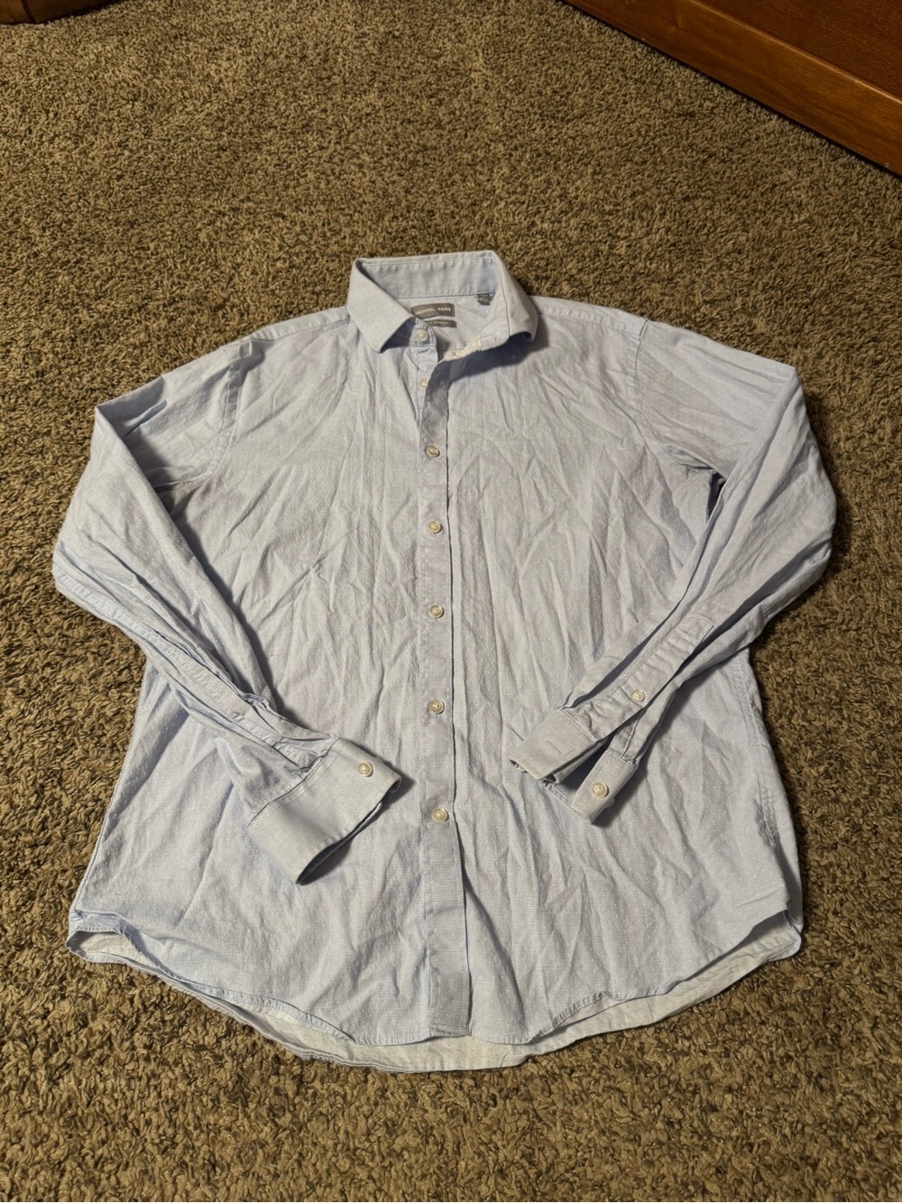 Michael Kors Light Blue Men's Button-Up Dress Shirt
